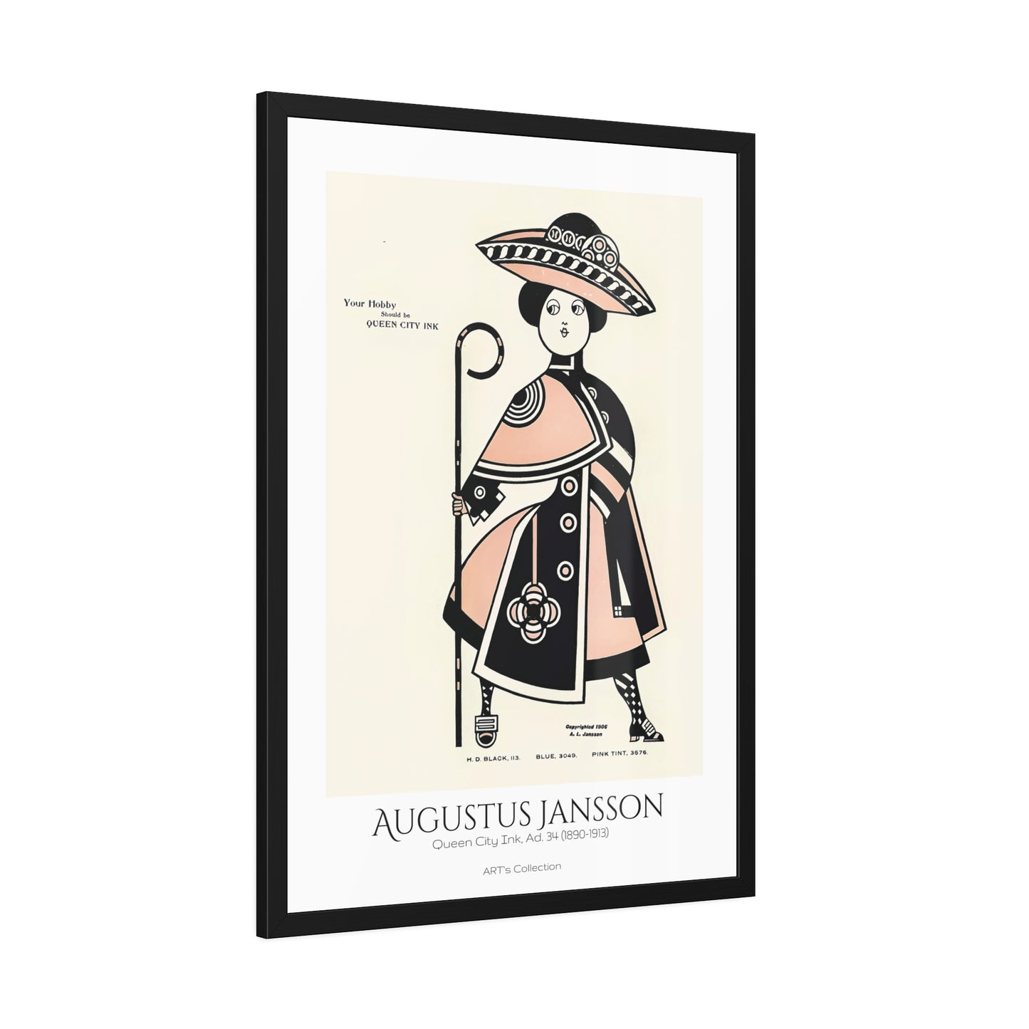 Queen City Ink, Ad. 34 (1890-1913) by Augustus Jansson  / Affiche Encadrée série ART's Collection