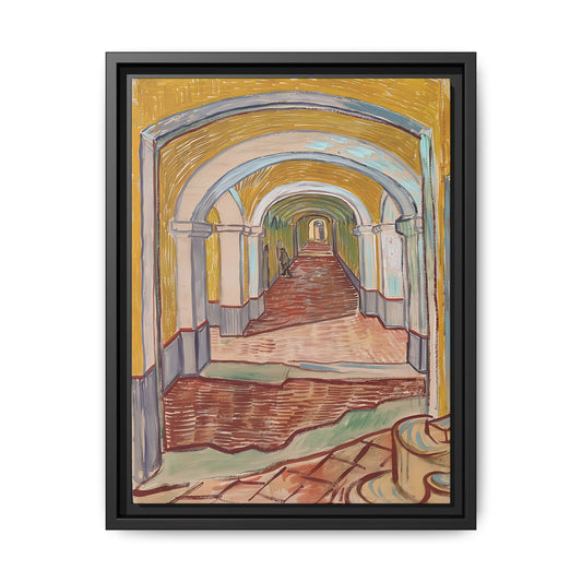 Corridor in the Asylum (1889) by Vincent van Gogh / Toile encadrée sur caisse américaine