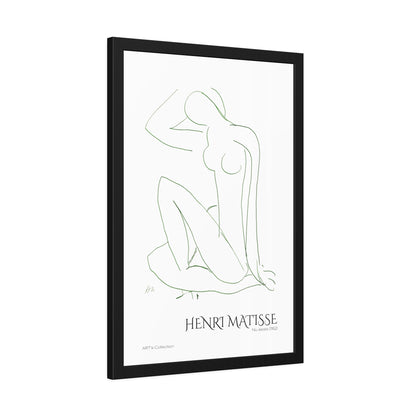 Nu assis (1952) by Henri Matisse version verte / Affiche Encadrée série ART's Collection