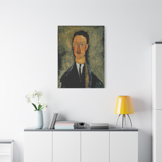 Portrait Of The Artist Léopold Survage (1918) by Amedeo Modigliani / Reproduction Fine Art sur Toile /  Epaisseur 3.2 cm - 1.25 inch