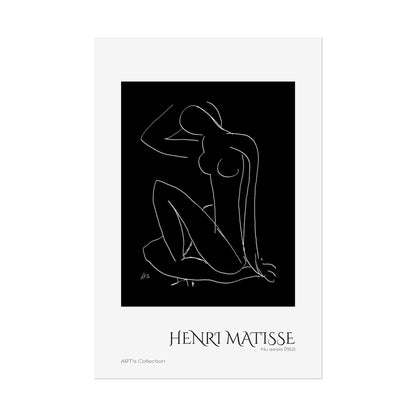 Nu assis (1952) version noire et blanche by Henri Matisse / Affiche imprimée - Série ART's Collection