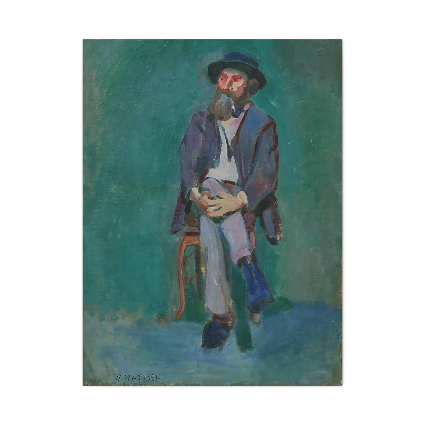 Homme assis (1900) by Henri Matisse / Reproduction Fine Art sur Toile /  Epaisseur 3.2 cm - 1.25 inch