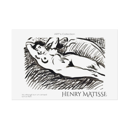 Nu allongé sur un canapé (circa 1927) by Henry Matisse / Affiche imprimée - Série ART's Collection