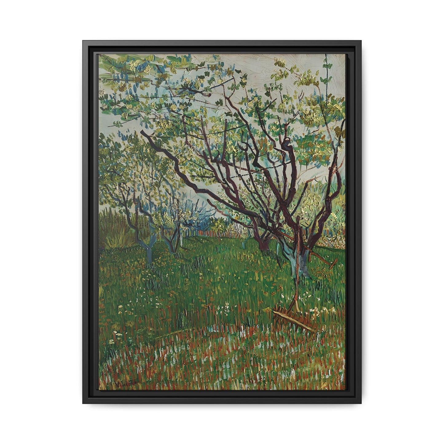 The Flowering Orchard (1888) by Vincent van Gogh / Toile encadrée sur caisse américaine