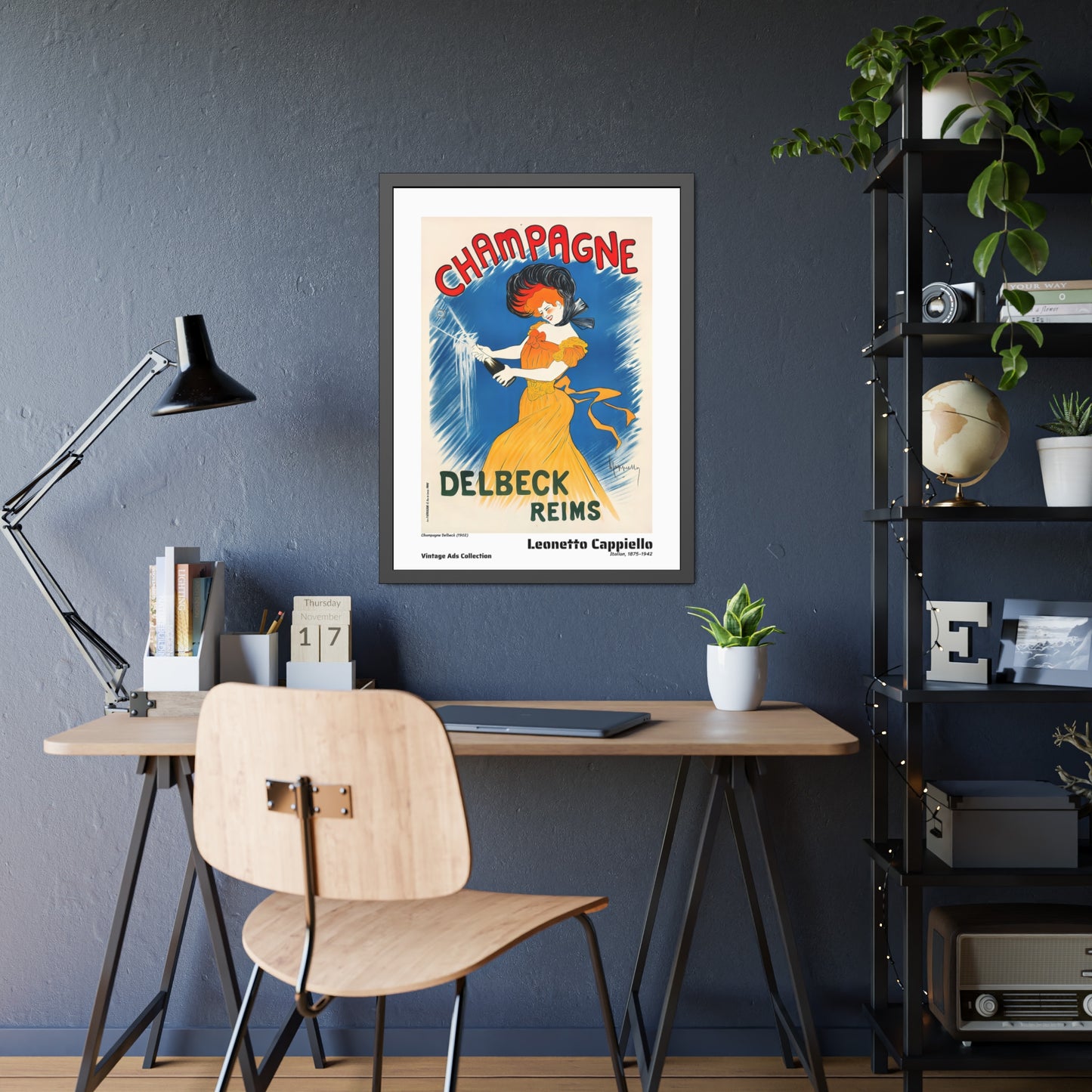 Champagne Delbeck (1902) by Leonetto Cappiello / Affiche Encadrée Série Vintage Ads Collection