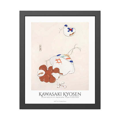 Illustrations of Japanese Toys Pl.008 (1919) by Kawasaki Kyosen / Affiche Encadrée série ART's Collection