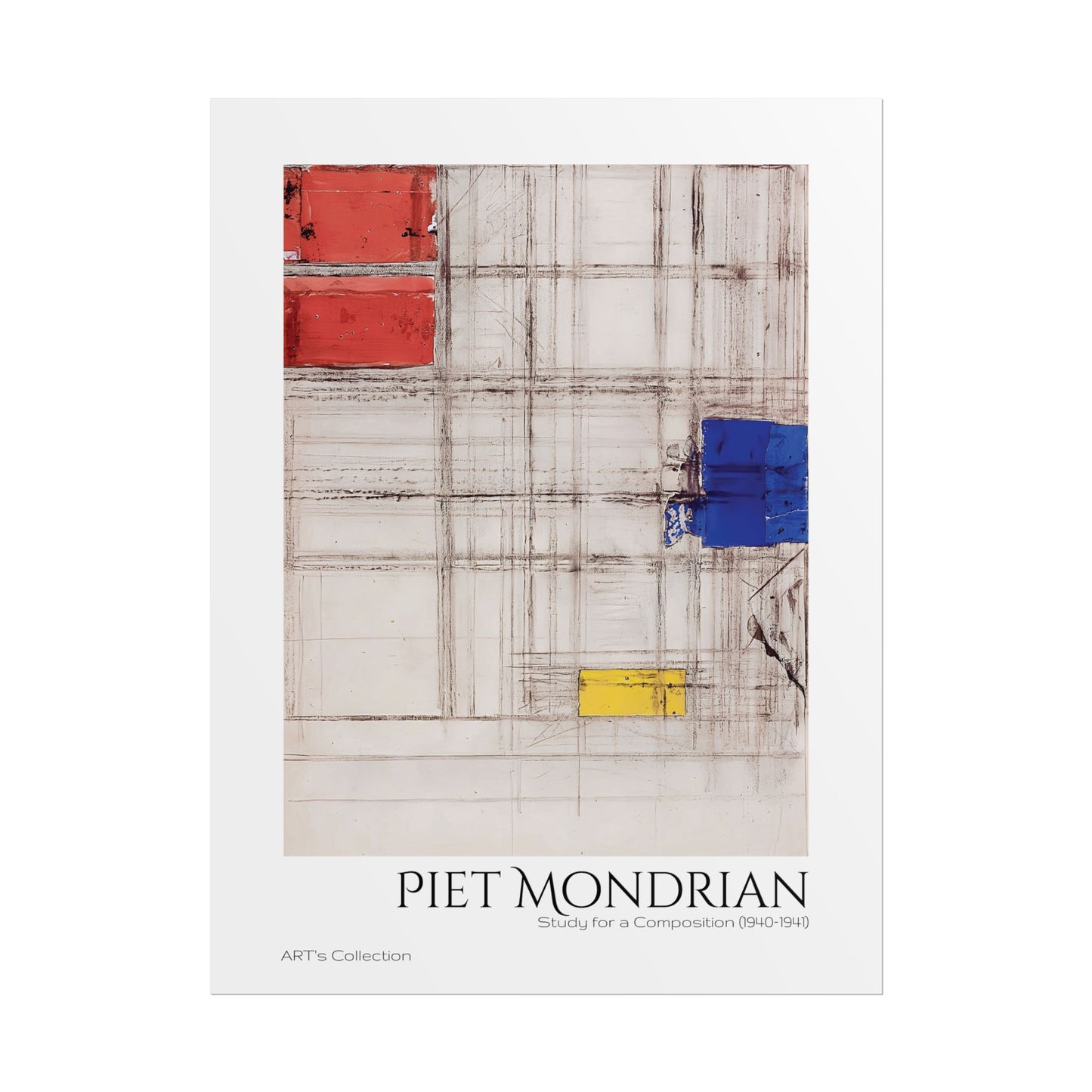 Study for a Composition (1940 - 1941) by Piet Mondrian / Affiche imprimée - Série ART's Collection
