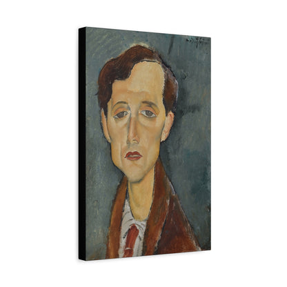 Portrait of Frans Hellens (1919)  by Amedeo Modigliani / Reproduction Fine Art sur Toile / Flanc Large Epaisseur 3.2 cm - 1.25 inch