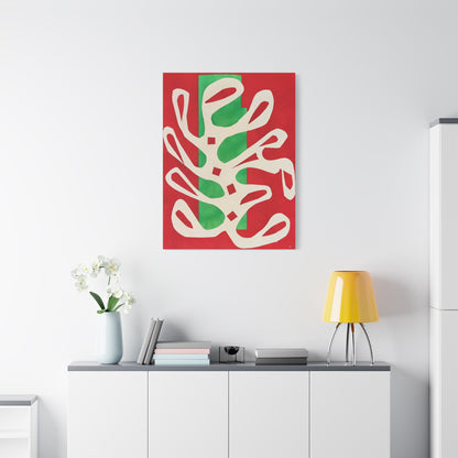 Henri Matisse / Algue blanche sur fond rouge et vert (1947) / Reproduction Fine Art sur Toile /  Epaisseur 3.2 cm - 1.25 inch