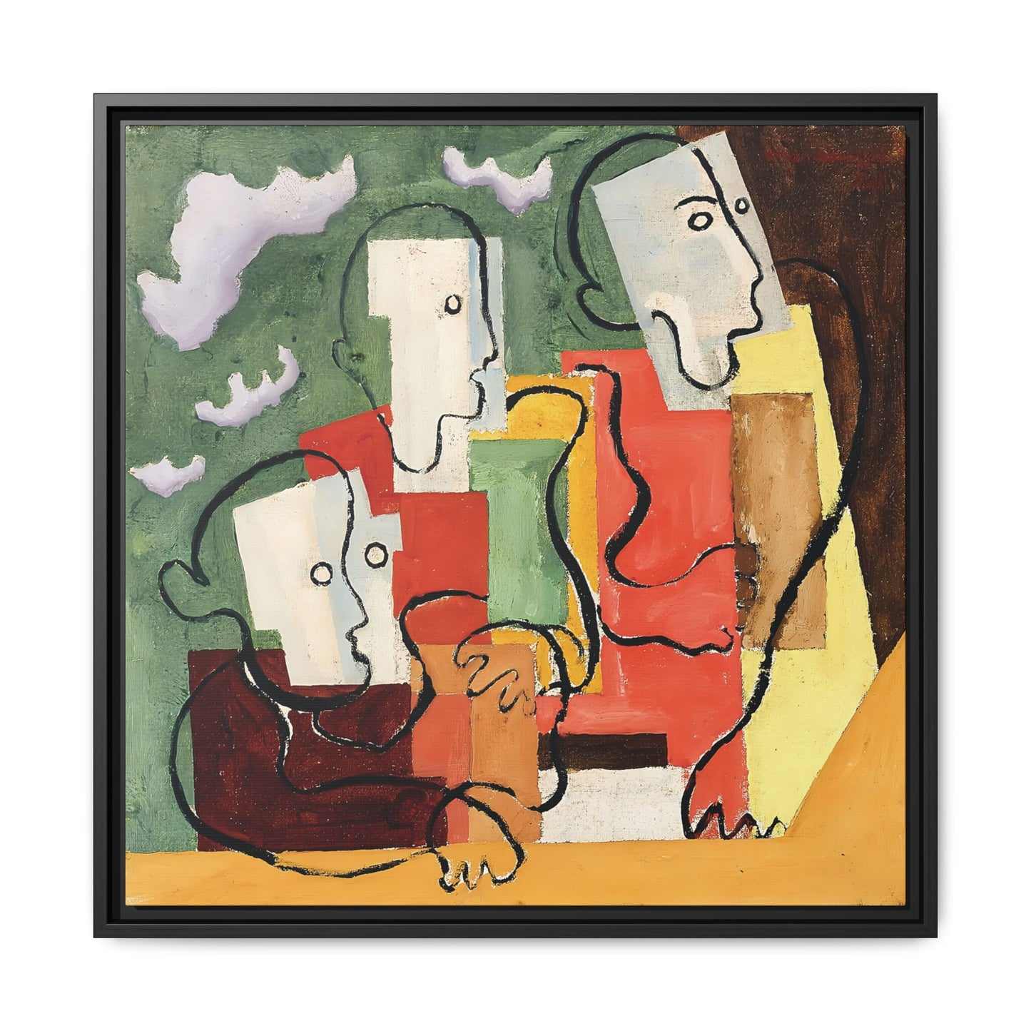 Trois personnages (1928) by Louis Marcoussis / Toile encadrée sur caisse américaine