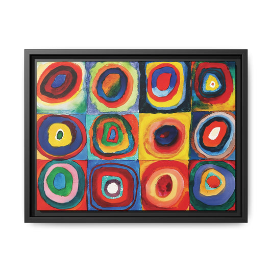Wassily Kandinsky / Etude De Couleurs : Carrés avec Cercles Concentriques (1913) /Toile encadrée sur caisse américaine