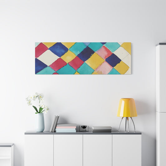 Farbstudie mit Rauten (1913) by Wassily Kandinsky / Reproduction Fine Art sur Toile / Epaisseur 3,2cm - 1'25 po