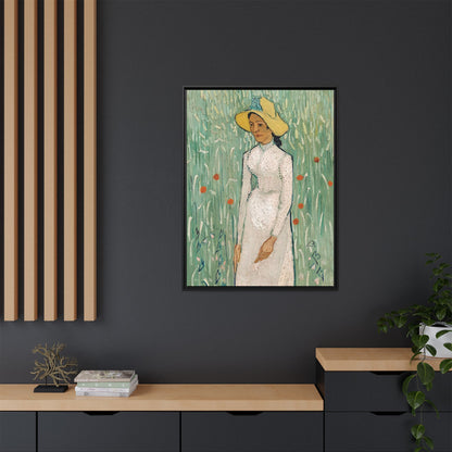 Girl in White (1890) by Vincent van Gogh / Toile encadrée sur caisse américaine