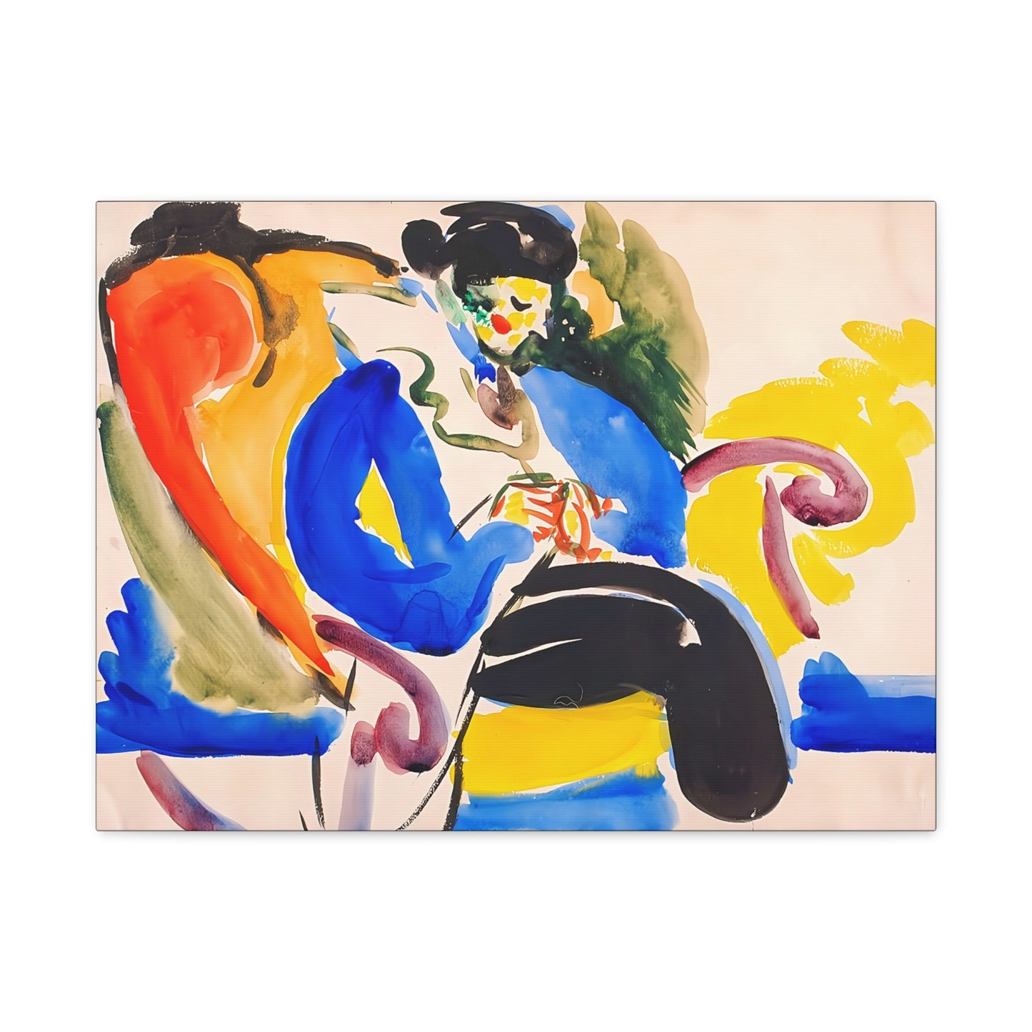 Calligraphic #2 Woman on Chair (1914-18) by Henry Lyman Saÿen  / Reproduction Fine Art sur Toile / Flanc Large Epaisseur 3.2 cm - 1.25 inch