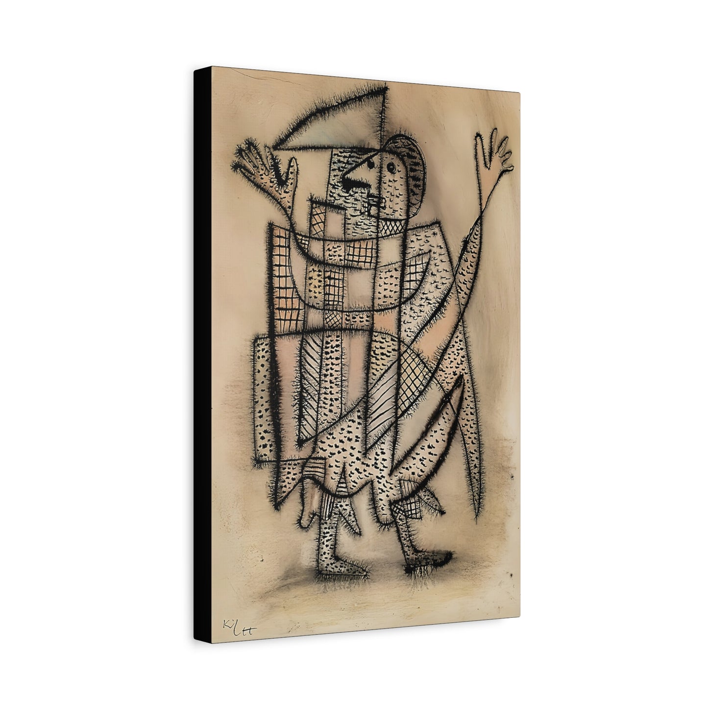 Maske mit Sense (1927) by Paul Klee  / Reproduction Fine Art sur Toile / Epaisseur 3.2 cm - 1.25 inch