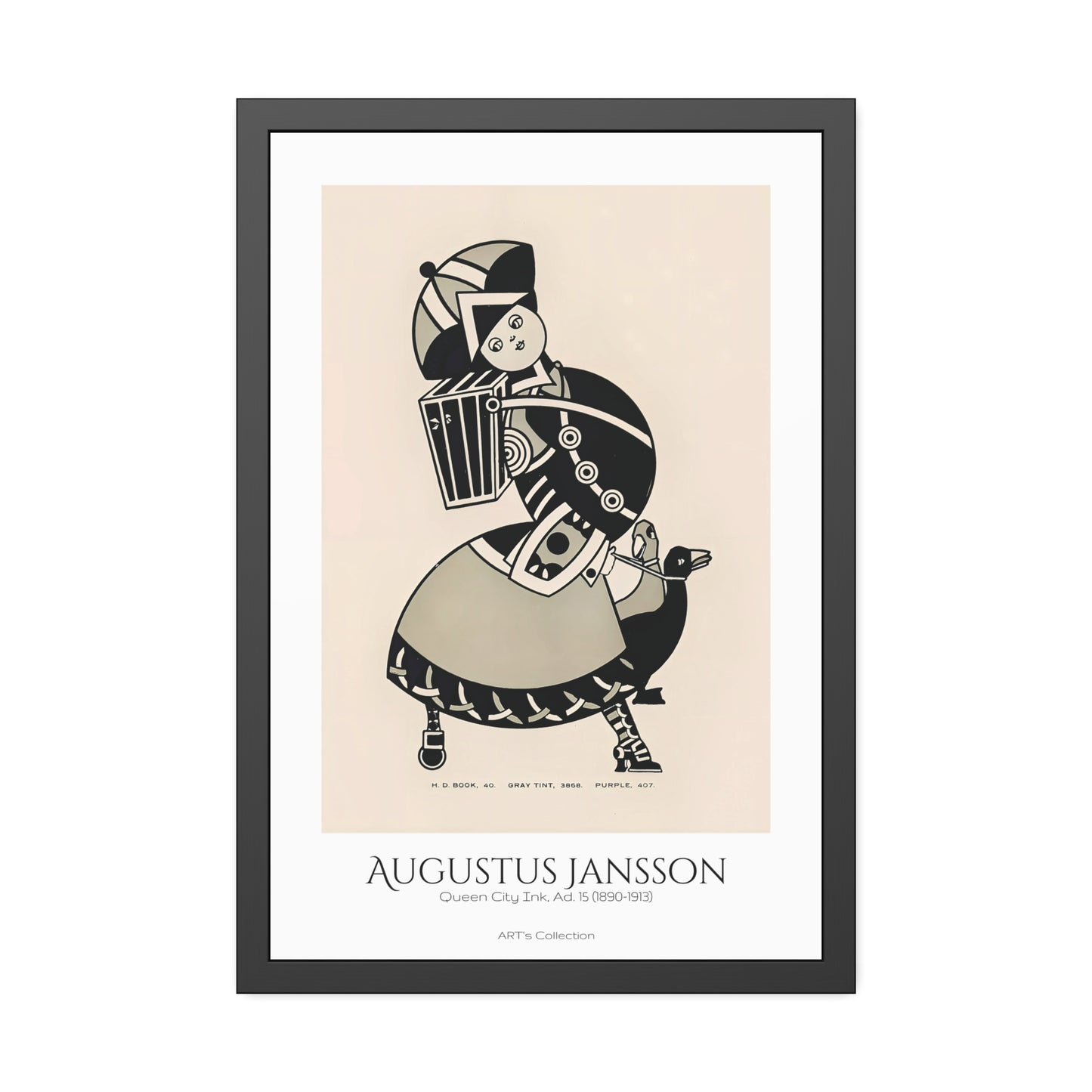 Queen City Ink, Ad. 15 (1890-1913) by Augustus Jansson  / Affiche Encadrée série ART's Collection