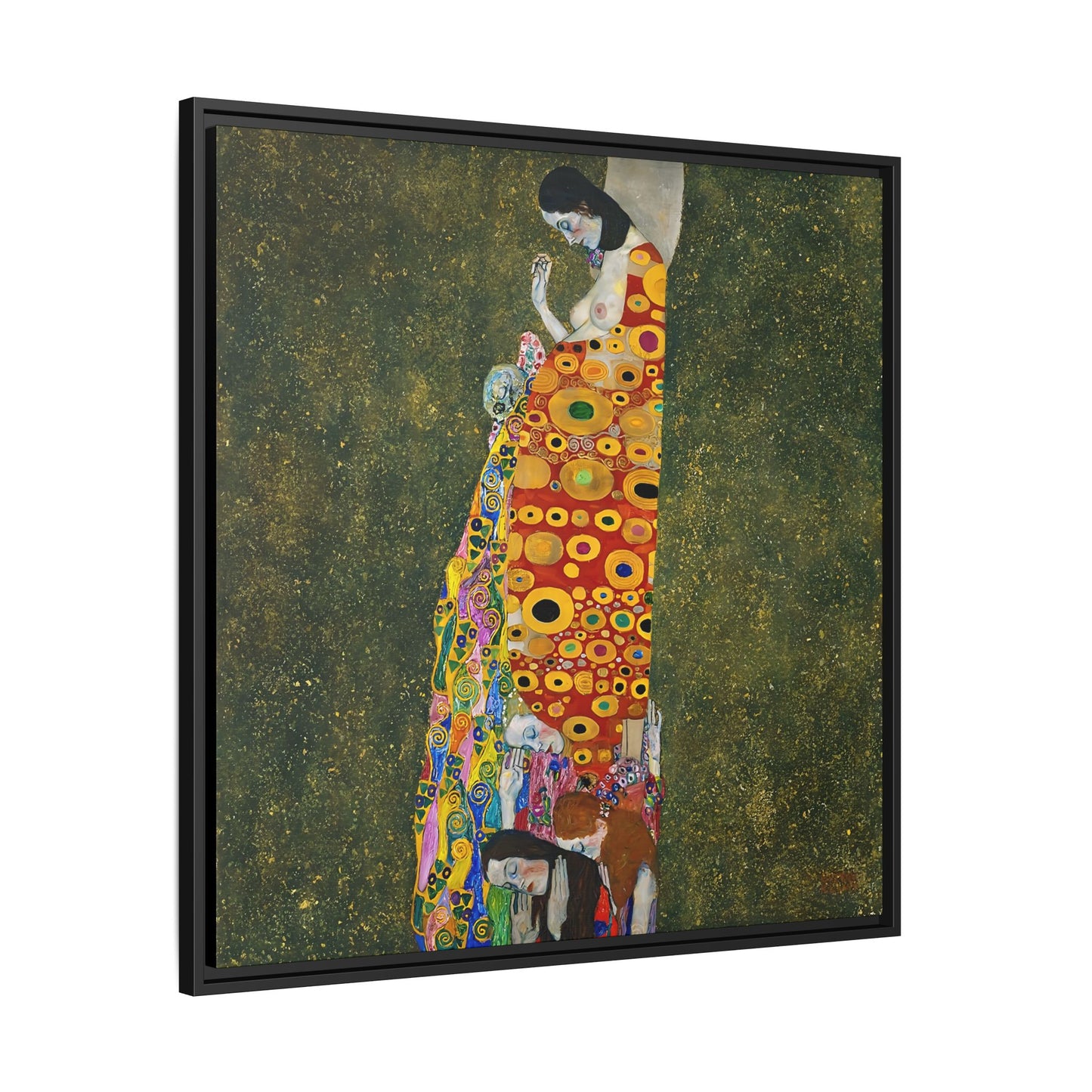 Hope, II (1907 - 1908) by Gustav Klimt / Toile encadrée sur caisse américaine