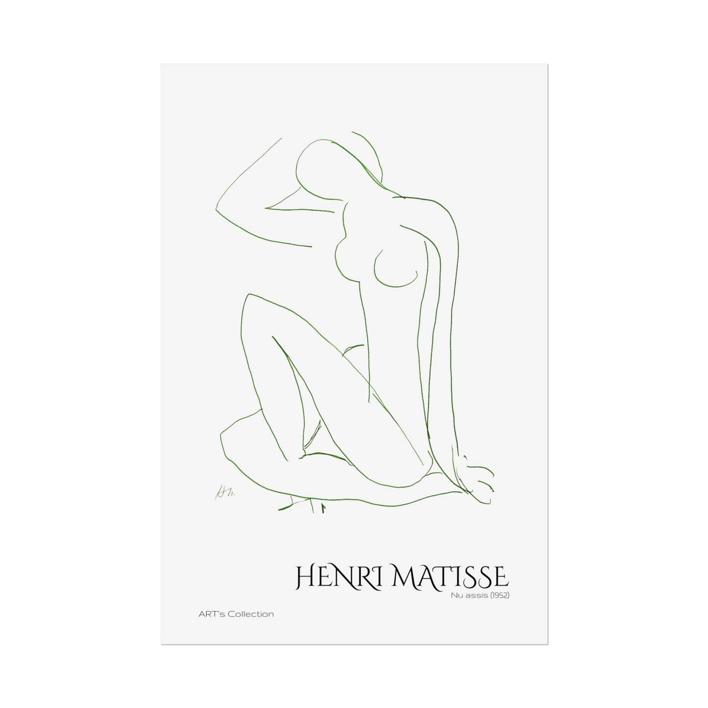 Nu assis (1952) version verte by Henri Matisse / Affiche imprimée - Série ART's Collection