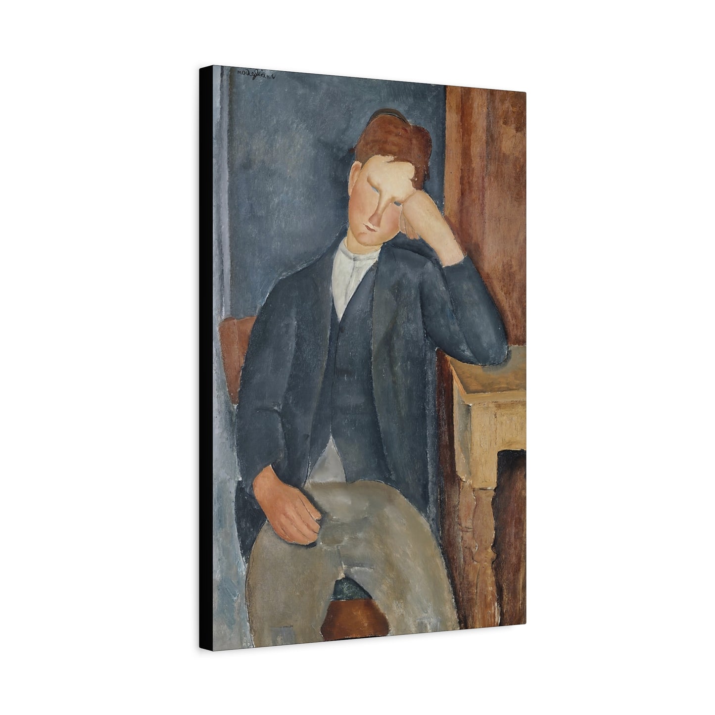 The Young Apprentice (1918-1919)  by Amedeo Modigliani / Reproduction Fine Art sur Toile / Flanc Large Epaisseur 3.2 cm - 1.25 inch