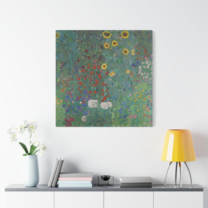Cottage garden with sunflowers (1907) by Gustav Klimt / Reproduction Fine Art sur Toile / Flanc Large Epaisseur 3.2 cm - 1.25 inch