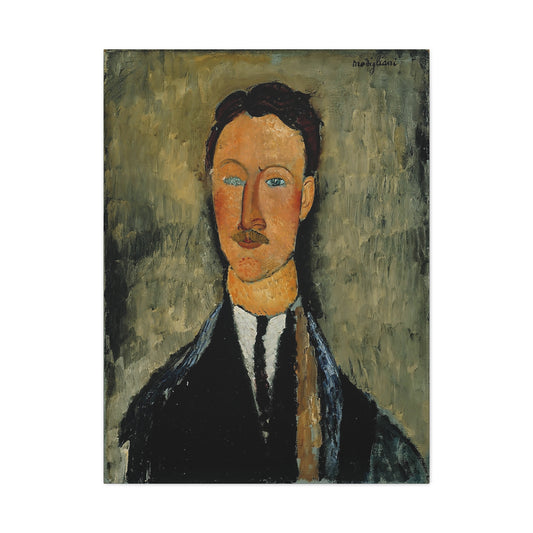 Portrait Of The Artist Léopold Survage (1918) by Amedeo Modigliani / Reproduction Fine Art sur Toile /  Epaisseur 3.2 cm - 1.25 inch