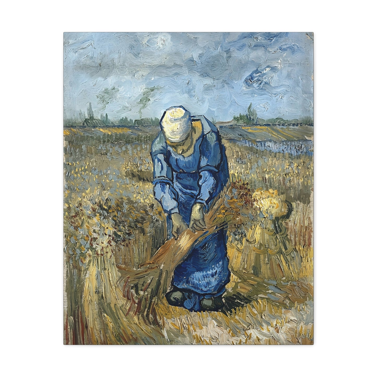 Peasant Woman Binding Sheaves (After Millet) by Vincent van Gogh  / Reproduction Fine Art sur Toile / Epaisseur 3,2cm - 1'25 po