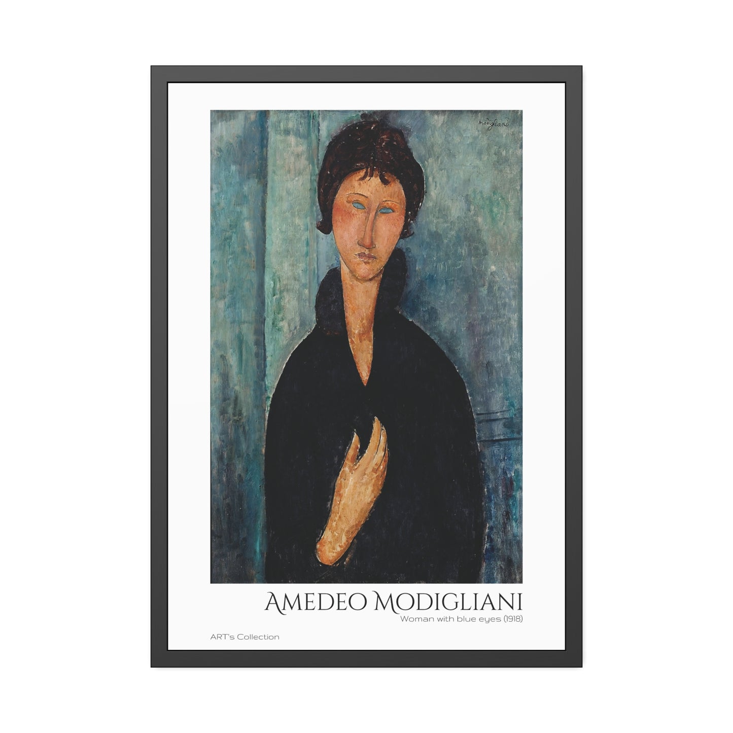 Woman with blue eyes (1918) by Amedeo Modigliani  / Affiche Encadrée série ART's Collection
