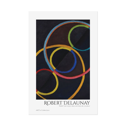 Relief noir avec des cercles de couleur by Robert Delaunay / Affiche imprimée - Série ART's Collection