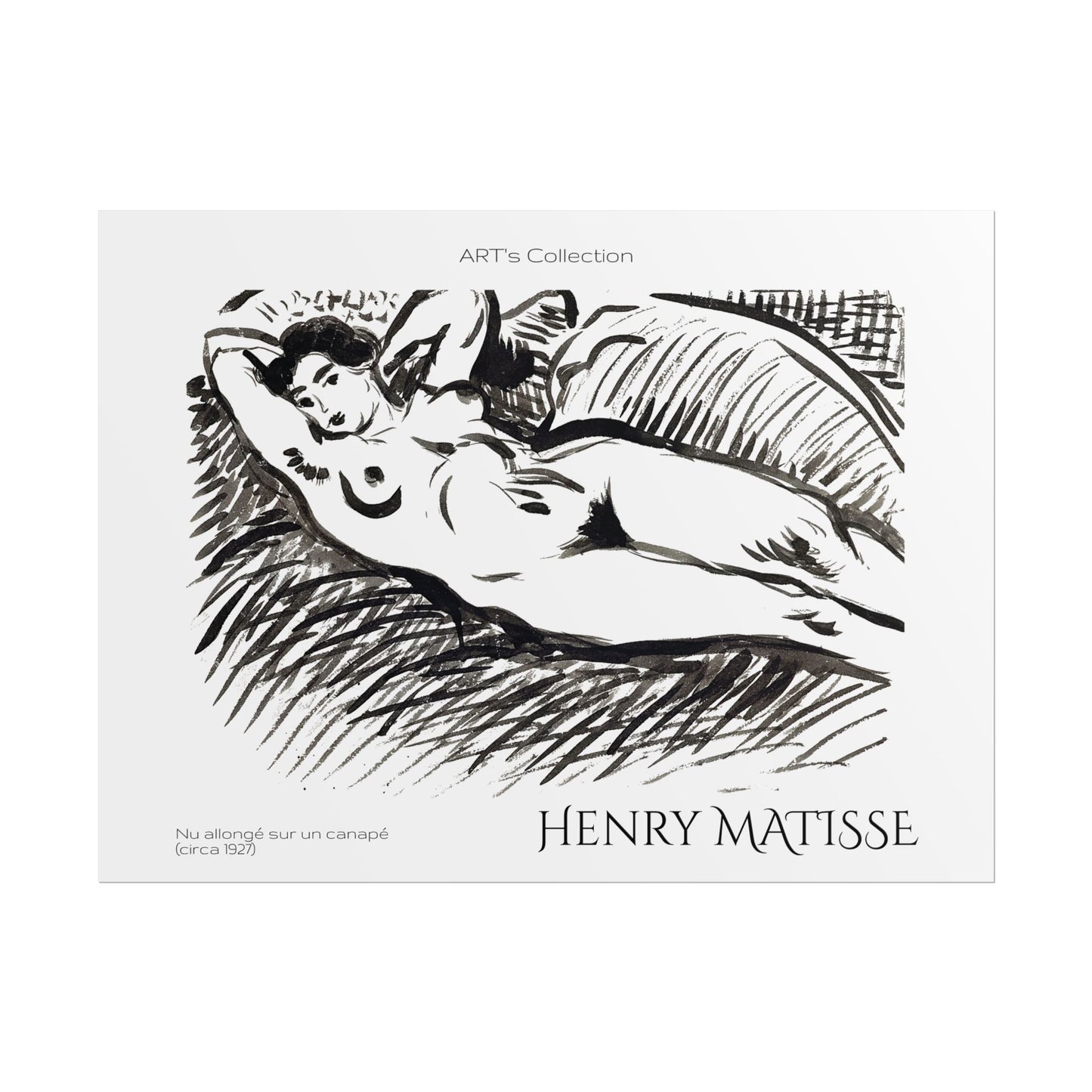 Nu allongé sur un canapé (circa 1927) by Henry Matisse / Affiche imprimée - Série ART's Collection