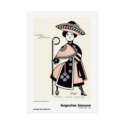 Queen City Ink, Ad. 34 (1890-1913) by Augustus Jansson / Affiche imprimée - Série Vintage Ads Collection