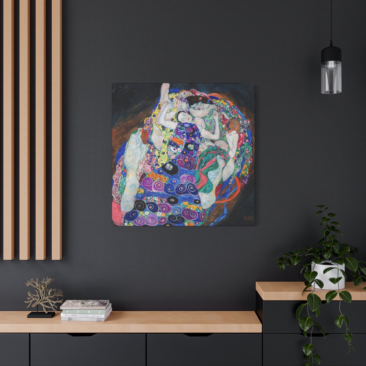 The Maiden (1913) by Gustav Klimt / Reproduction Fine Art sur Toile / Flanc Large Epaisseur 3.2 cm - 1.25 inch