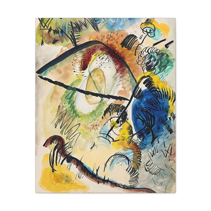 Watercolor IX - with black lines (1913) by Wassily Kandinsky / Reproduction Fine Art sur Toile / Epaisseur 3,2cm - 1'25 po