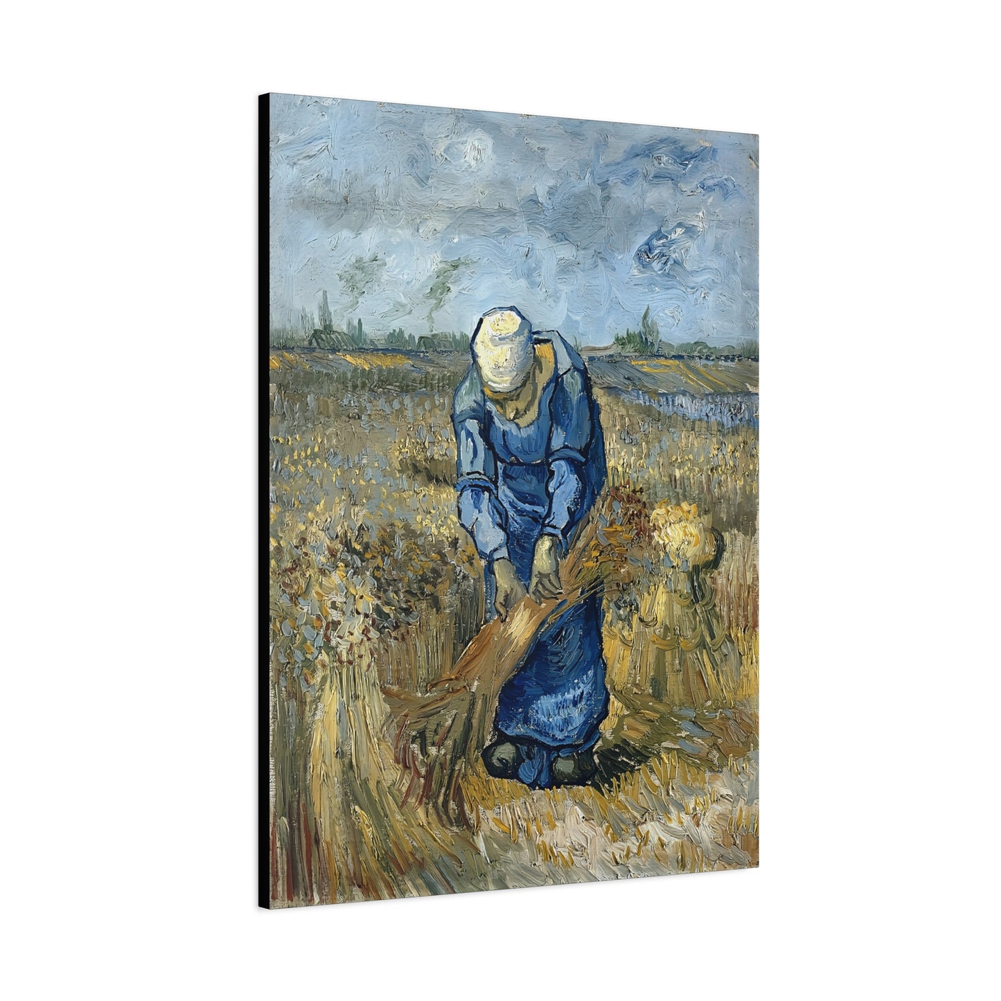 Peasant Woman Binding Sheaves (After Millet) by Vincent van Gogh  / Reproduction Fine Art sur Toile / Epaisseur 3,2cm - 1'25 po