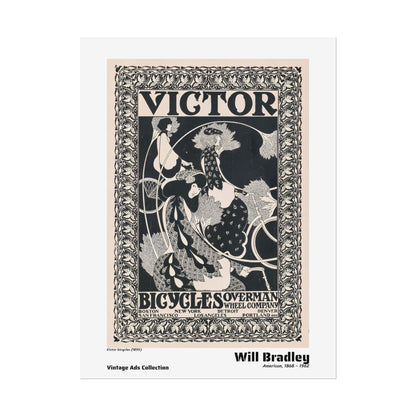 Victor bicycles (1895) by Will Bradley / Affiche imprimée - Série Vintage Ads Collection