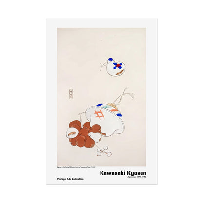 Kyosen's Collected Illustrations of Japanese Toys Pl.008 (1919) by Kawasaki Kyosen / Affiche imprimée - Série Vintage Ads Collection