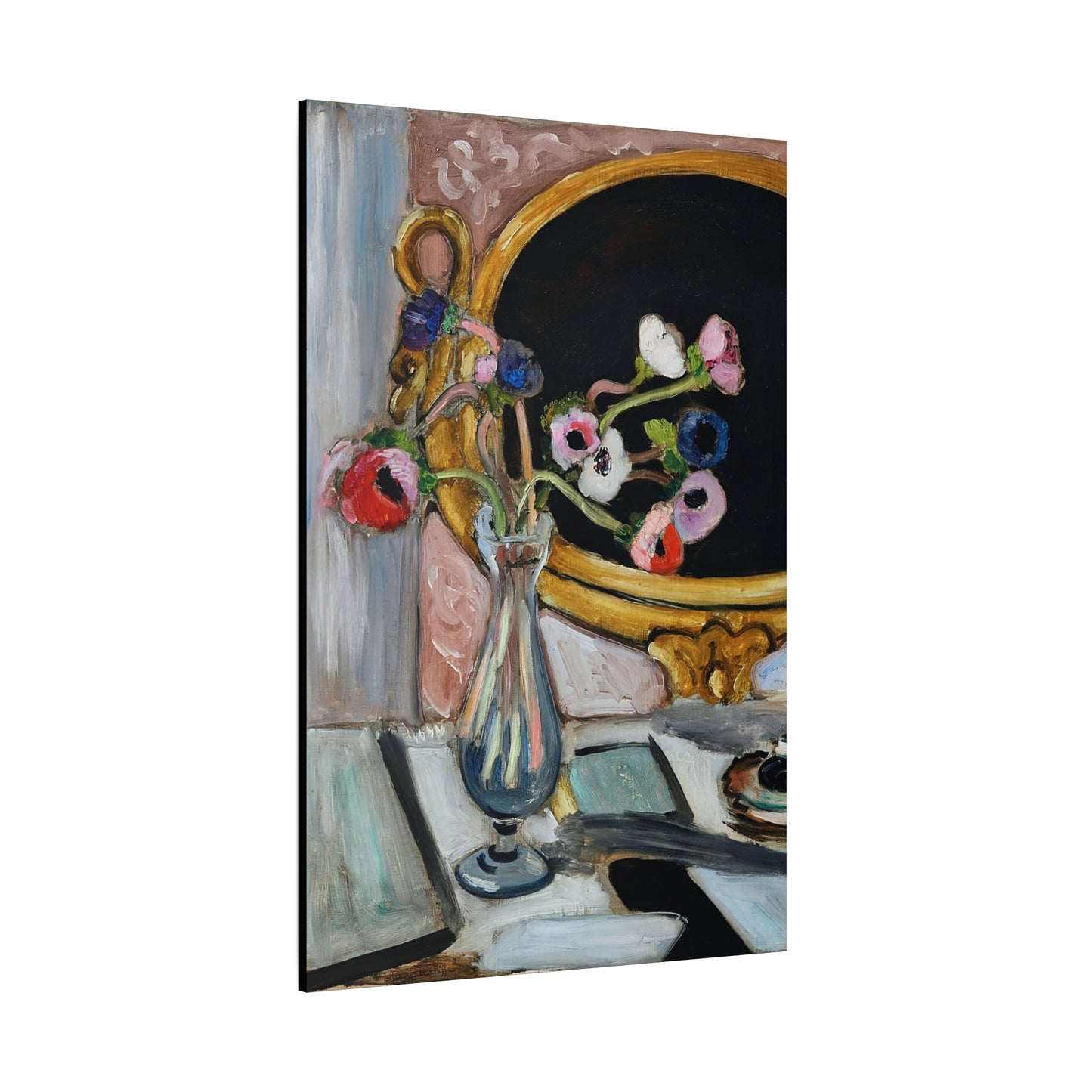 Anémones au miroir noir (1919) by Henri Matisse / Reproduction Fine Art sur Toile /  Epaisseur 3.2 cm - 1.25 inch