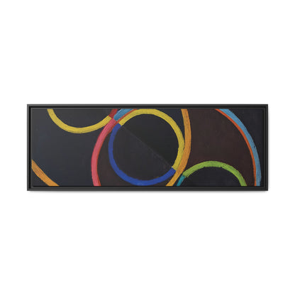Relief noir avec des cercles de couleur  by Robert Delaunay  / Toile encadrée sur caisse américaine