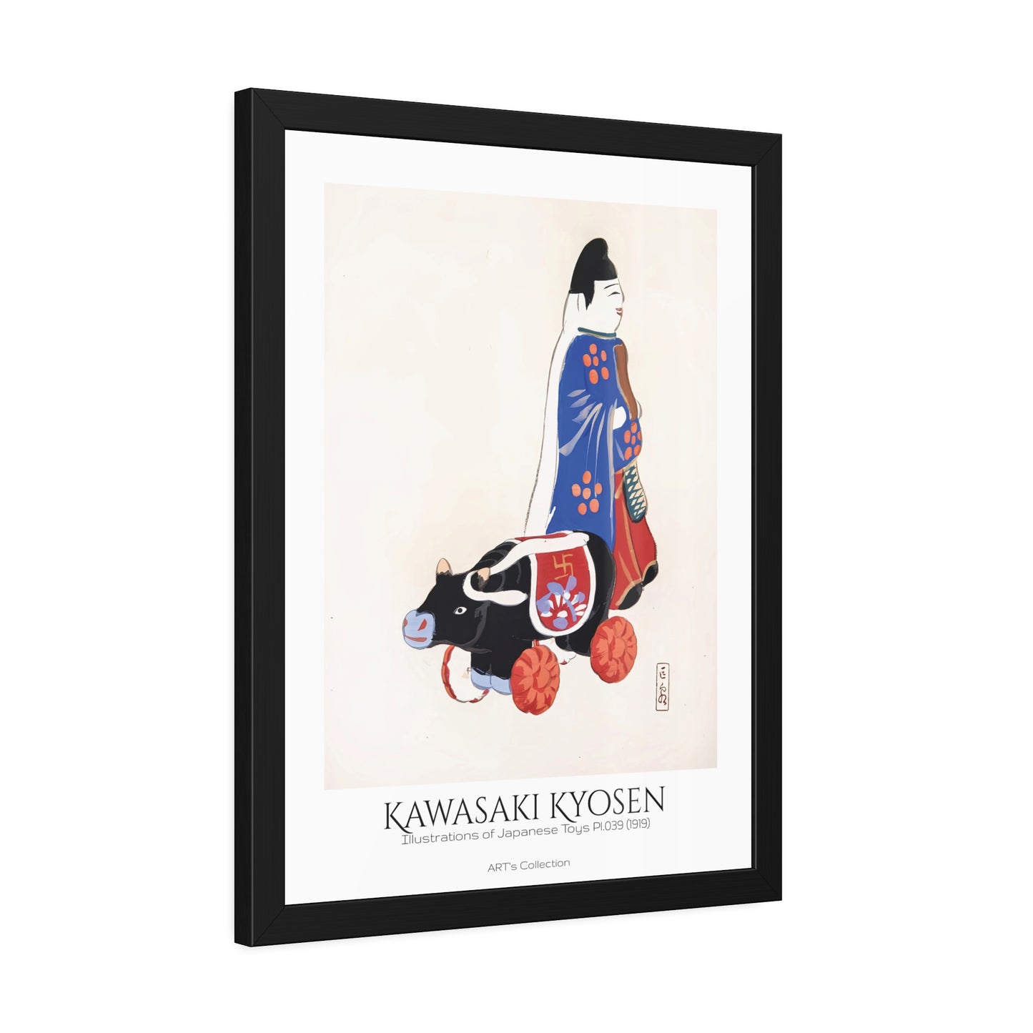 Illustrations of Japanese Toys Pl.039 (1919) by Kawasaki Kyosen / Affiche Encadrée série ART's Collection