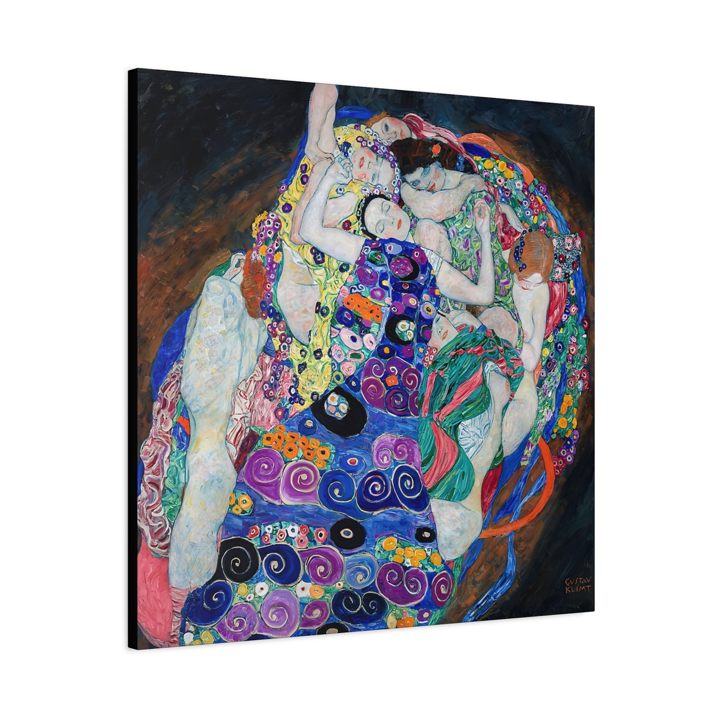 The Maiden (1913) by Gustav Klimt / Reproduction Fine Art sur Toile / Flanc Large Epaisseur 3.2 cm - 1.25 inch