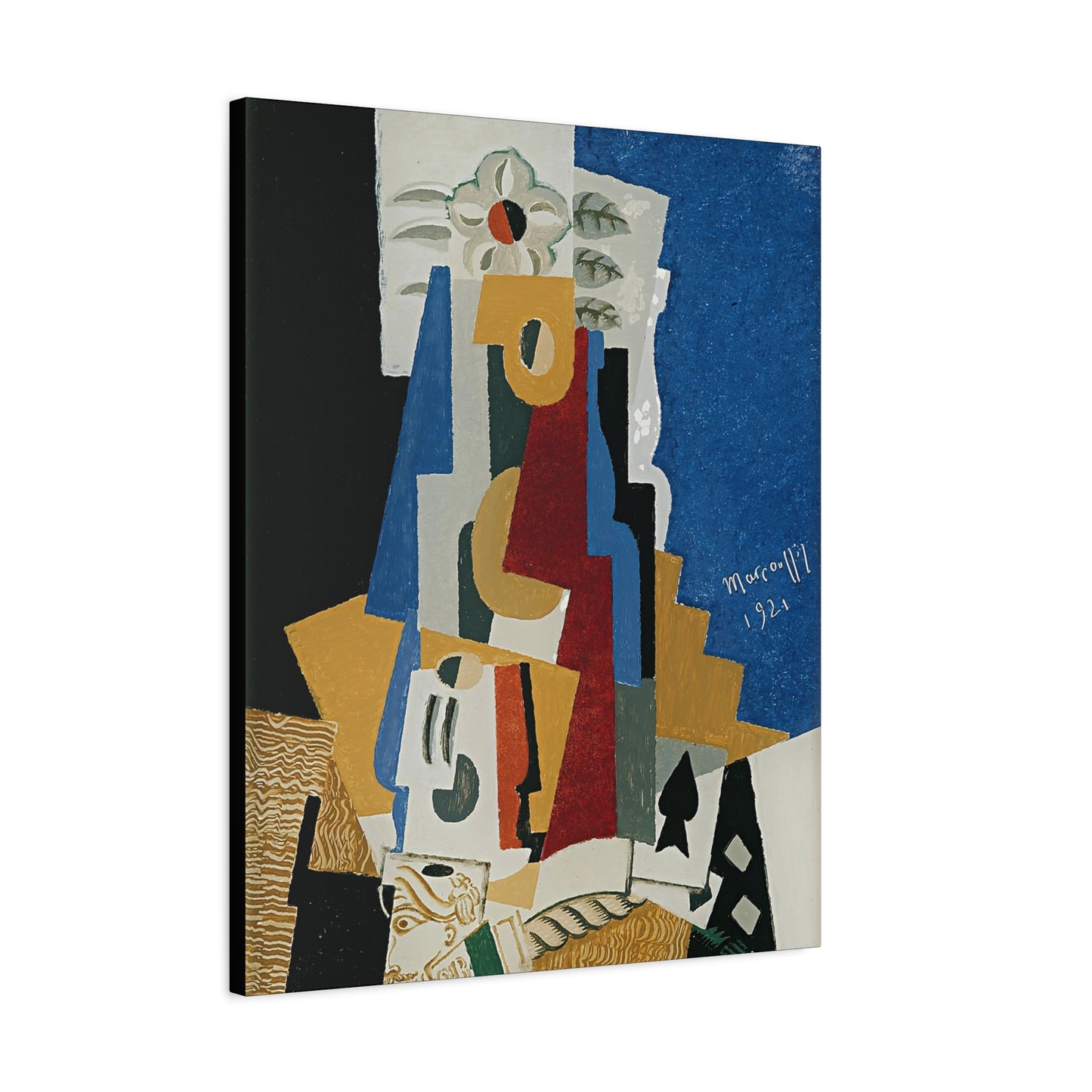 Nature Morte à L'as De Pique by Louis Marcoussis  / Reproduction Fine Art sur Toile /  Epaisseur 3.2 cm - 1.25 inch