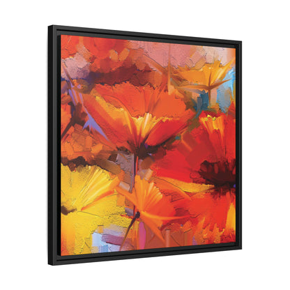 Tableau Floral Coquelicot "Série Sign Collections" / Toile encadrée sur caisse américaine