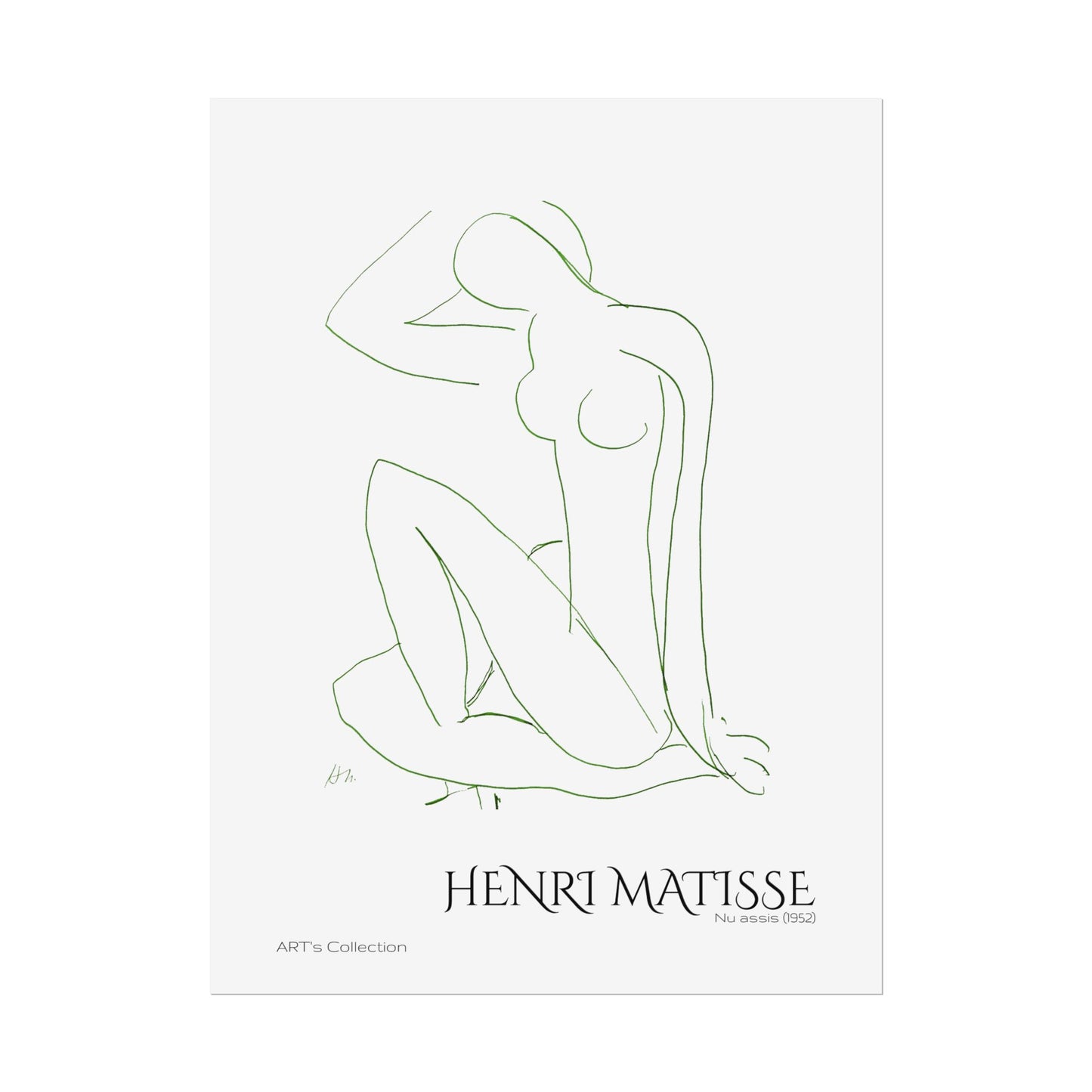 Nu assis (1952) version verte by Henri Matisse / Affiche imprimée - Série ART's Collection