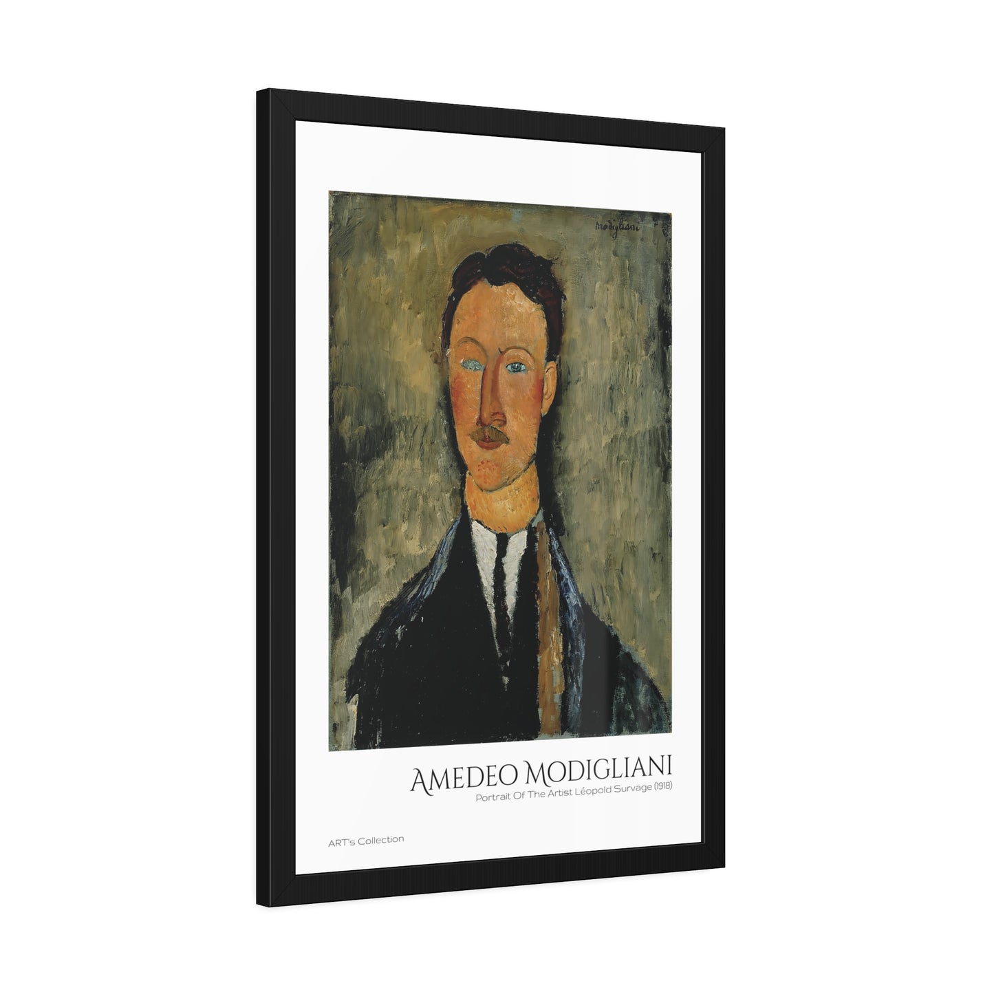 Portrait Of The Artist Léopold Survage (1918) by Amedeo Modigliani  / Affiche Encadrée série ART's Collection