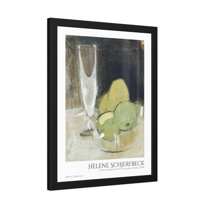 Green Apples And Champagne Glass (1934) by Helene Schjerfbeck / Affiche Encadrée série ART's Collection