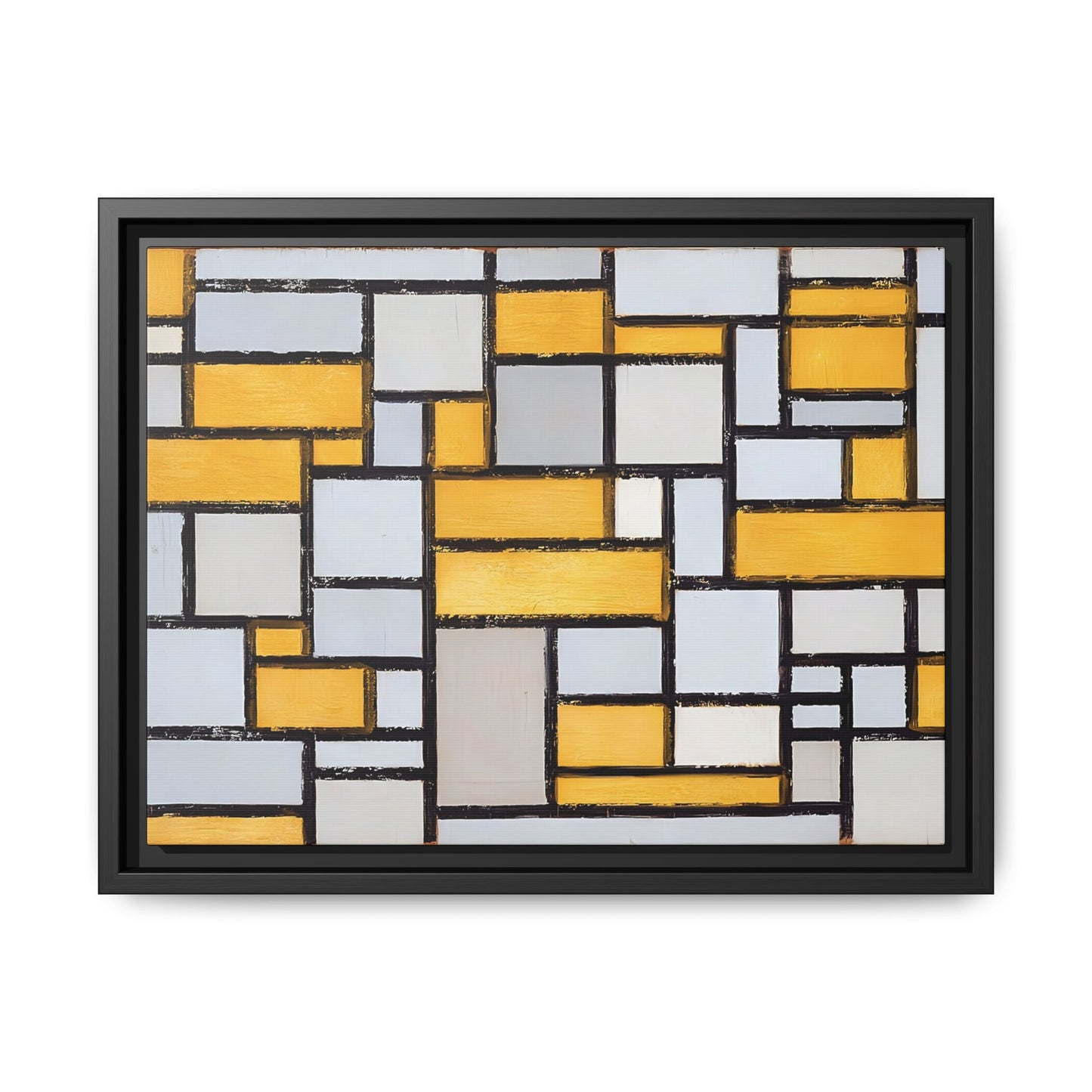 Composition with Grid 1 (1918) by Piet Mondrian  / Toile encadrée sur caisse américaine