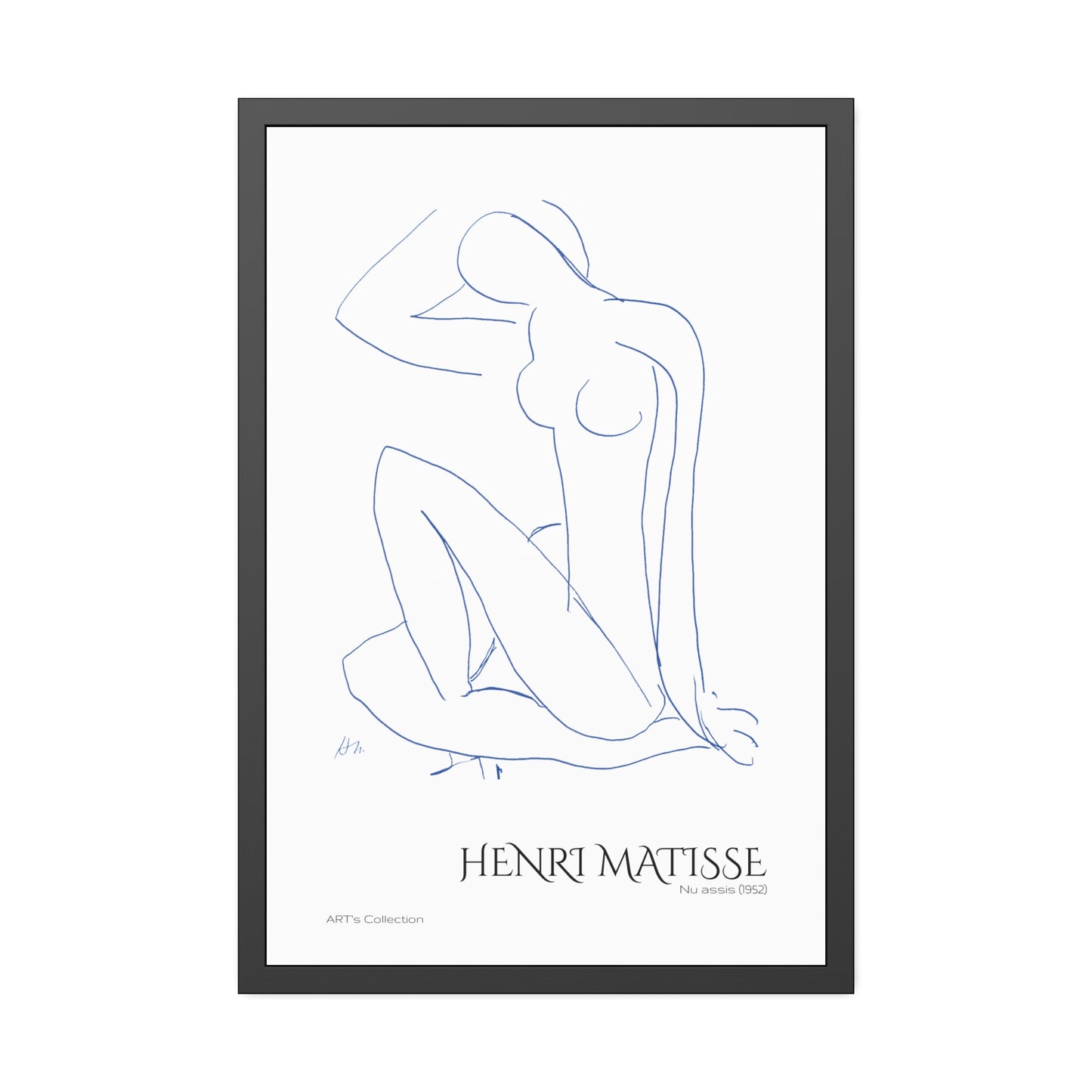 Nu assis (1952) by Henri Matisse version bleue / Affiche Encadrée série ART's Collection
