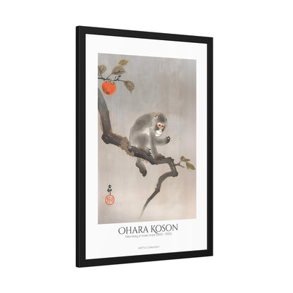 Monkey in kaki tree (1900-1930) by Ohara Koson / Affiche Encadrée série ART's Collection
