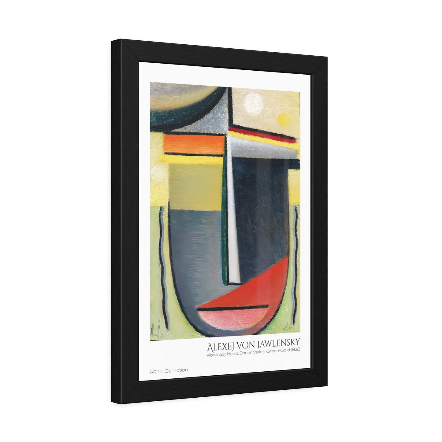 Abstract Head, Inner Vision Green-Gold (1926) by Alexej von Jawlensky  / Affiche Encadrée série ART's Collection