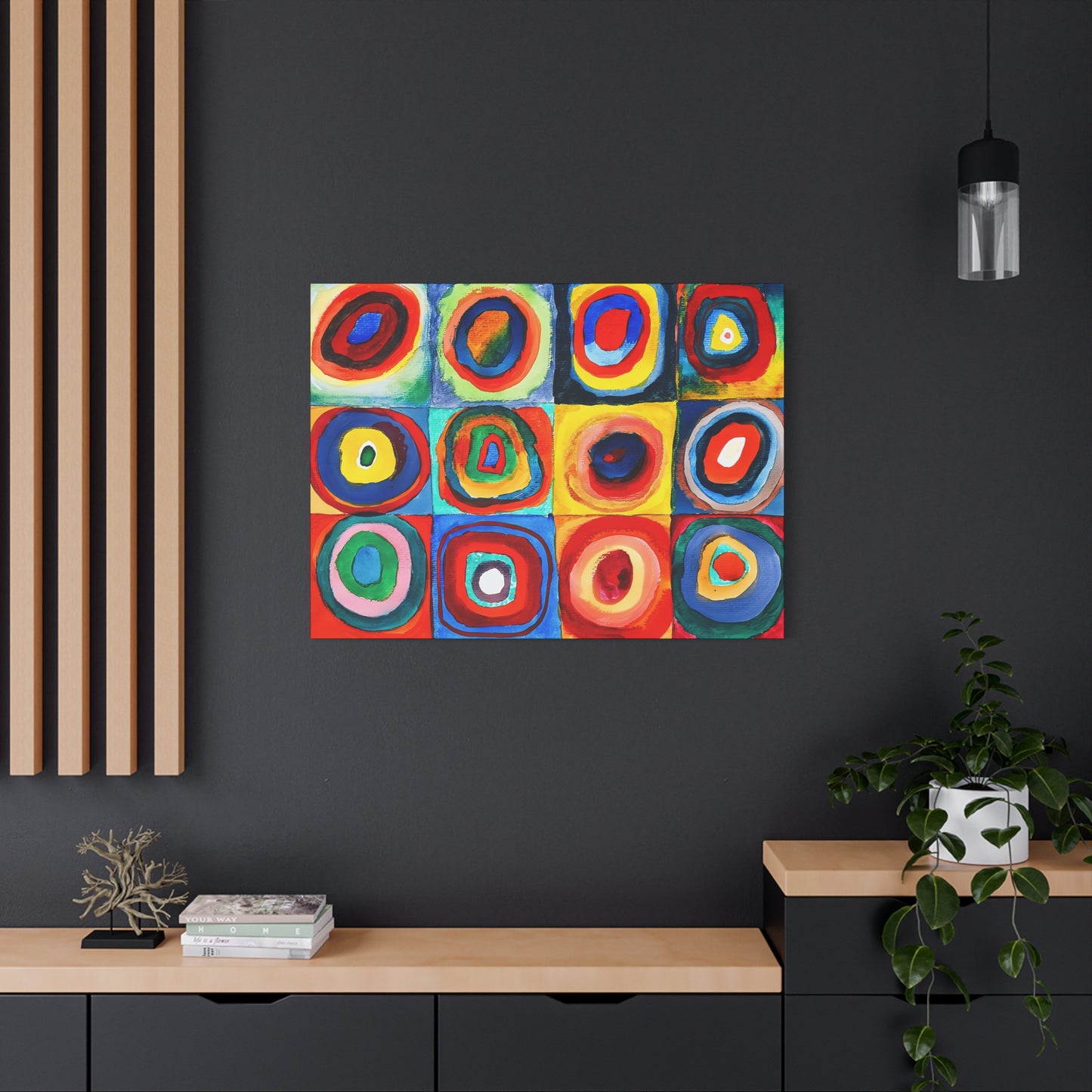 Quadrate mit konzentrischen Ringen (1913) by Wassily Kandinsky  / Reproduction Fine Art sur Toile / Epaisseur 3,2cm - 1'25 po