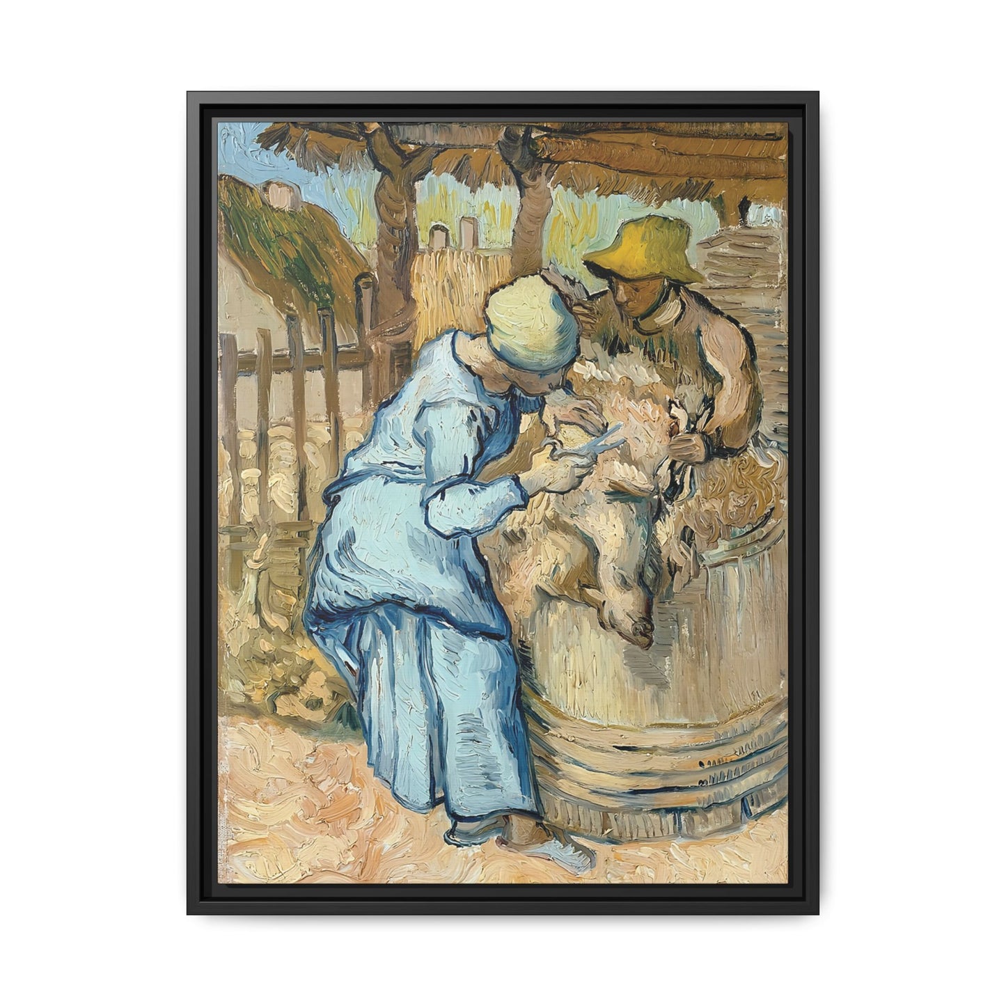 The Sheep-Shearer (After Millet) by Vincent van Gogh / Toile encadrée sur caisse américaine